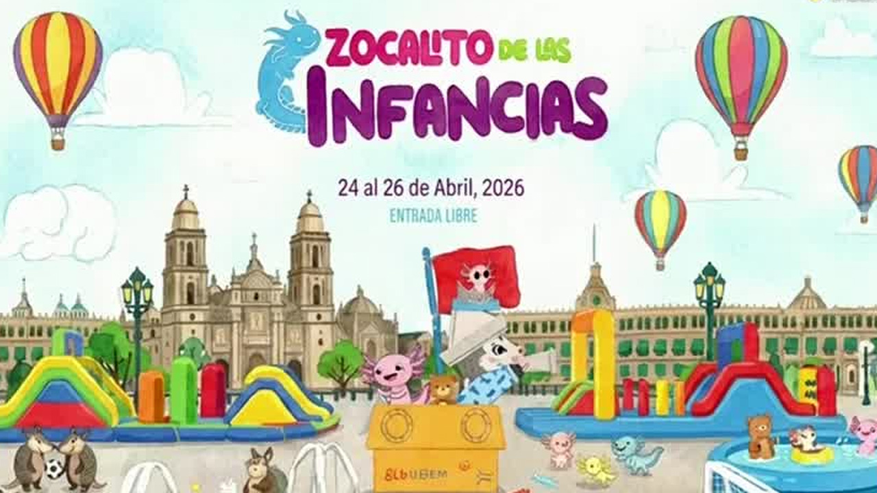 Del 24 al 26 de abril, el Zócalo de la CDMX albergará el “Zocalito de las infancias”.
