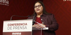 Citlalli Hernández en conferencia de prensa