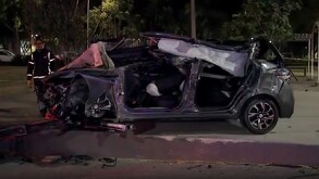 Auto chocado en Circuito Interior.