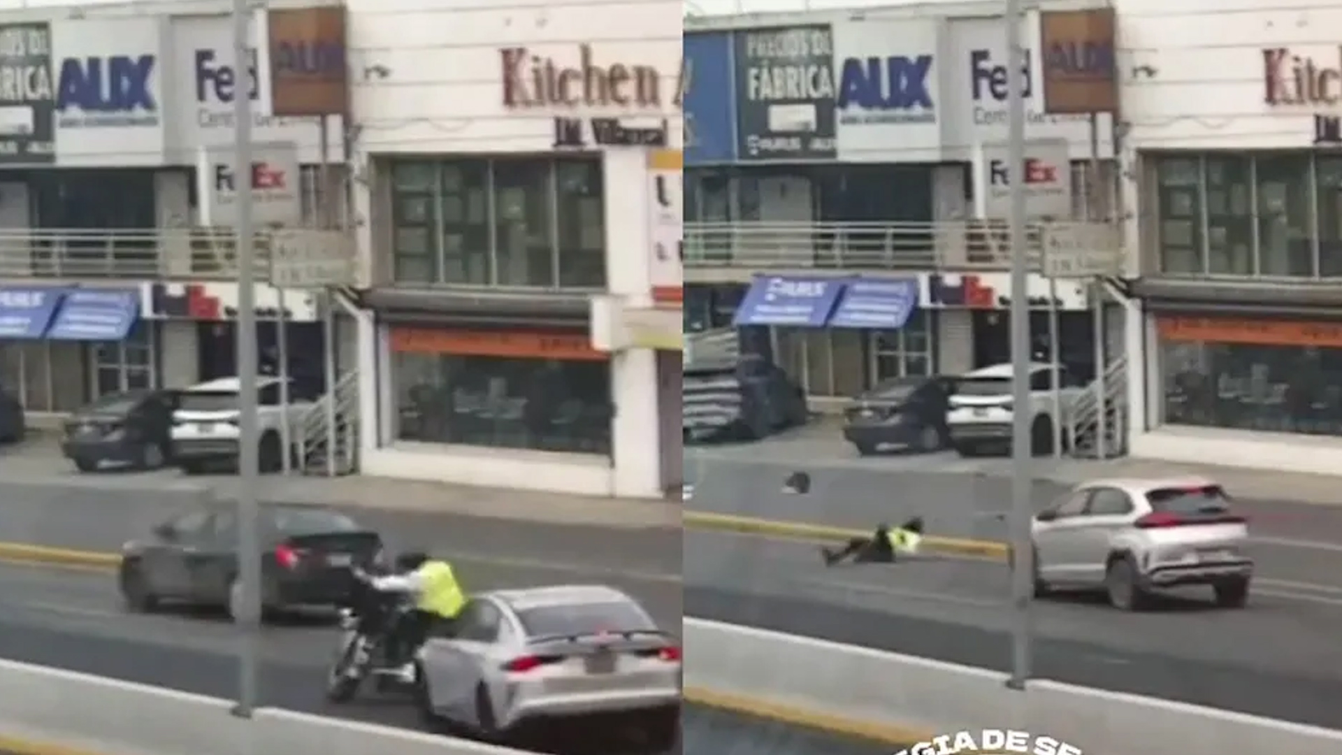 El momento del atropello del tránsito de Monterrey fue captado por cámaras de vigilancia del C4 en la avenida Gonzalitos.