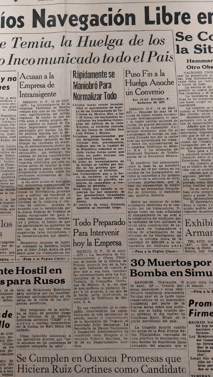 La portada de La Opinión del 17 de abril de aquel año documentó uno de los episodios más tensos para la Comarca Lagunera.