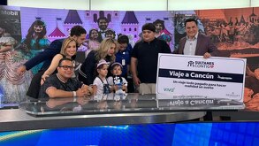 Sultanes Contigo regalando viaje a niñas en el TELEDIARIO Matutino.