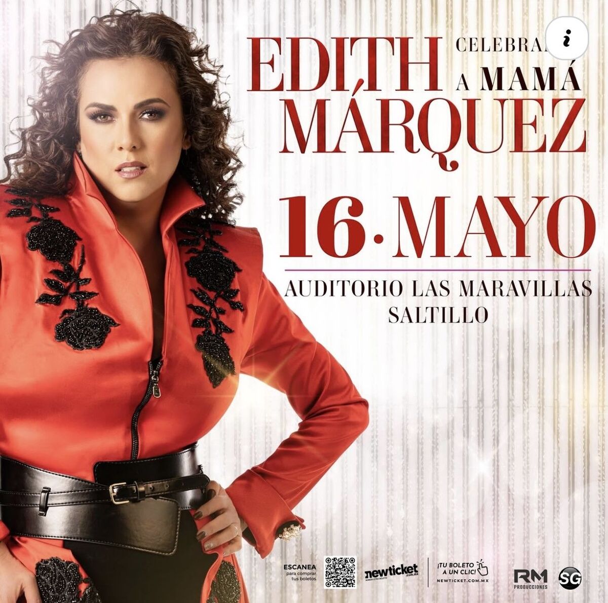 Conoce fecha, sede y detalles del concierto de Edith Márquez en Saltillo para celebrar el Día de las Madres