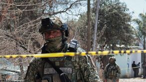 Soldado resguarda escena del crimen en el municipio de Tepeaca, Puebla.
