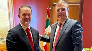 Marcelo Ebrard y Jamieson Greer previo a reunión con Claudia Sheinbaum.