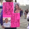 Amigos y familia de Karen Mariel manifestándose en CdMx por su feminicidio