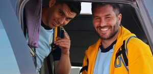 André Pierre Gignac junto a su compañero Jesús Angulo.