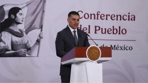 Omar García Harfuch en la conferencia mañanera de Claudia Sheinbaum