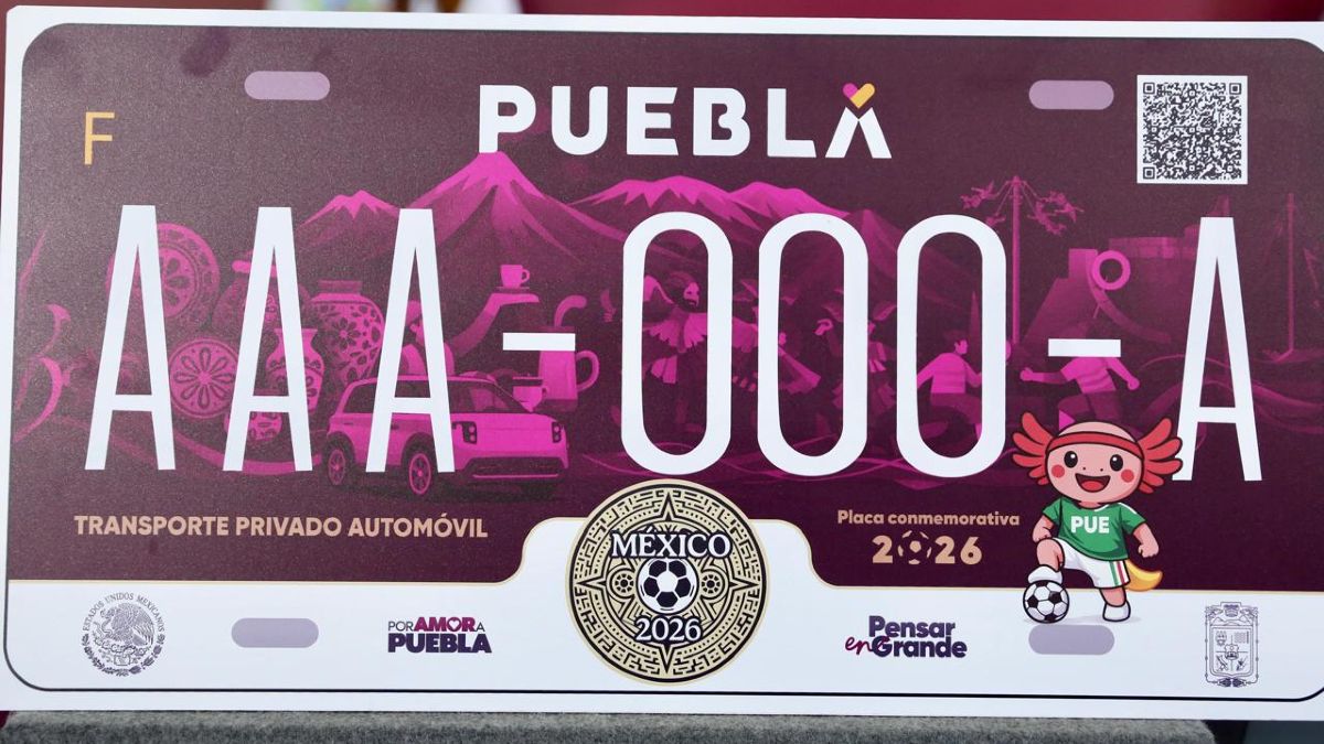 Colores y diseño placas del Mundial 2026 disponibles en Puebla