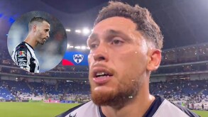 Lucas Ocampos tras finalizar el encuentro de los Rayados de Monterrey ante Puebla.