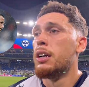 Lucas Ocampos tras finalizar el encuentro de los Rayados de Monterrey ante Puebla.