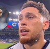 Lucas Ocampos tras finalizar el encuentro de los Rayados de Monterrey ante Puebla.