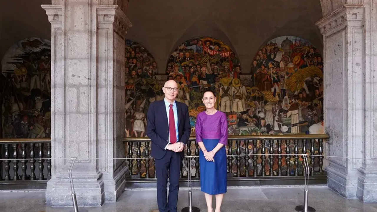 La presidenta Claudia Sheinbaum se reunió con el alto comisionado de la ONU, Volker Türk.
