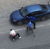 Hombres peleando en Carretera Nacional en Santiago, Nuevo León.