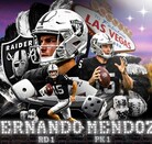 Poster oficial de la presentación de Fernando Mendoza con las Vegas Raiders en su cuenta oficial de X.