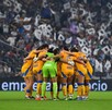 Jugadoras de Tigres Femenil previo a un partido ante Rayadas en el Gigante de Acero.
