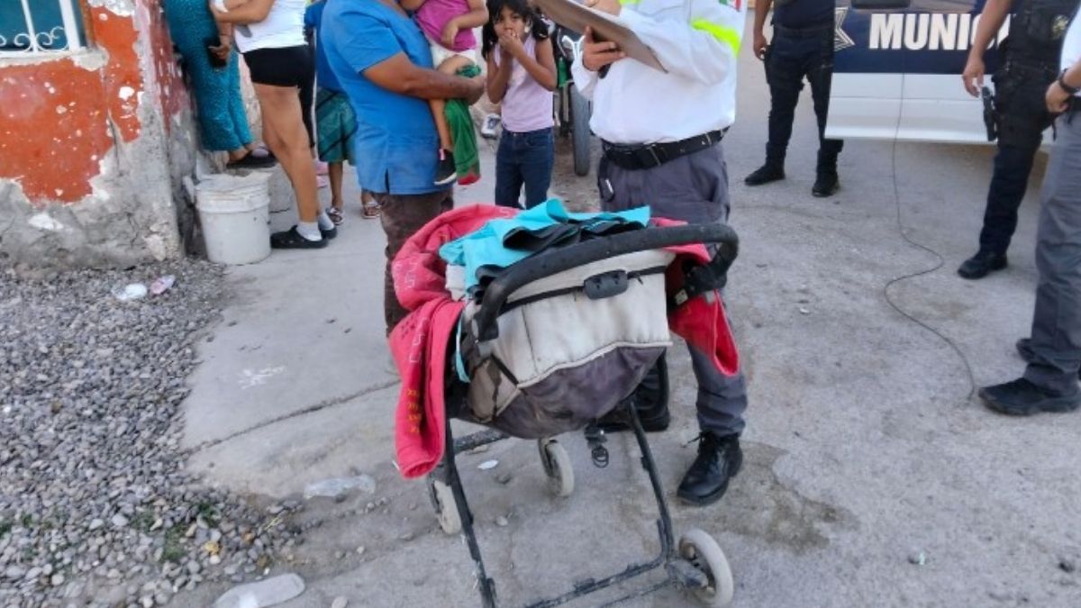 Carriola afectada en Gómez Palacio