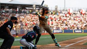 Fernando Tatis Jr. en el Estadio Alfredo Harp Helú de la Ciudad de México.