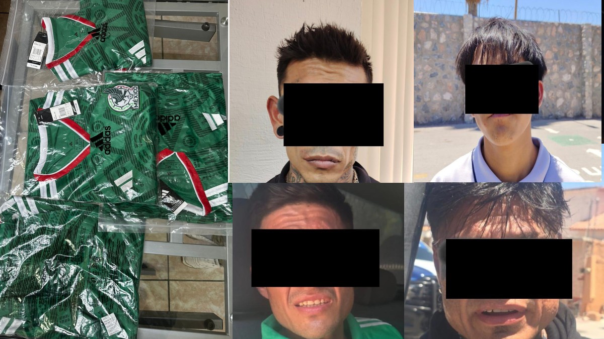 Hombres con cara censurada y playeras de la Selección Mexicana