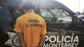 Detención de menor con droga en Monterrey.