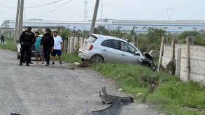 Auto chocado en Escobedo.