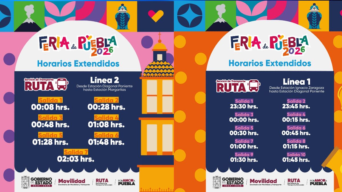 Infografías sobre el cambio de horario del RUTA