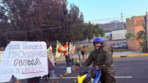 Manifestantes en autopista México-Pachuca.