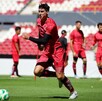 Jugadores del Atlas FC durante un entrenamiento en canchas del Estadio Jalisco en Guadalajara