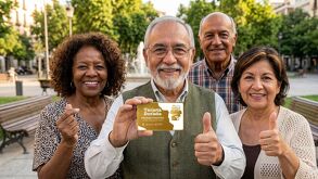 Tarjeta dorada de adultos mayores