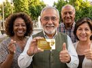 Tarjeta dorada de adultos mayores