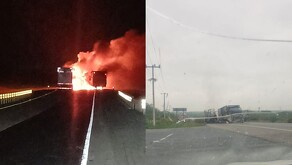 Bloqueos y quema de vehículos en Nuevo León.