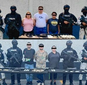 Fuerza Civil captura a tres hombres y tres mujeres en China, Nuevo León. Se les decomisaron armas largas y vehículos usados en bloqueos carreteros.