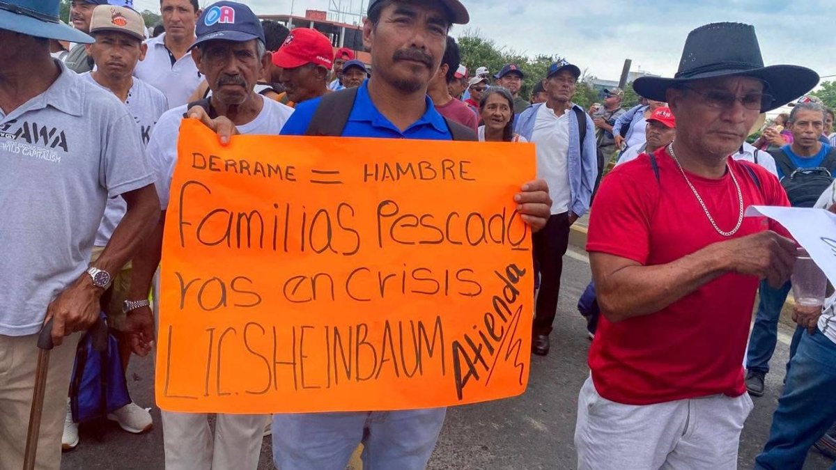 pescadores en manifestación en veracruz