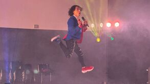 Kevin Contreras en la Feria de Puebla, durante su presentación en el Auditorio de la Reforma.