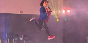 Kevin Contreras en la Feria de Puebla, durante su presentación en el Auditorio de la Reforma.