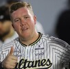 Josh Lester, pelotero de los Sultanes de Monterrey en el Walmart Park.