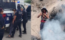 Ángel N, detenido por quemar basura.