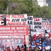 Trabajadores marchando en calles de la Ciudad de México el 1 de mayo.