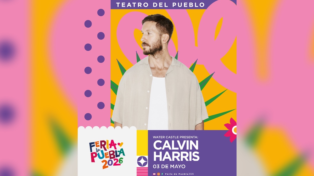 cartel de calvin harris en la feria de puebla
