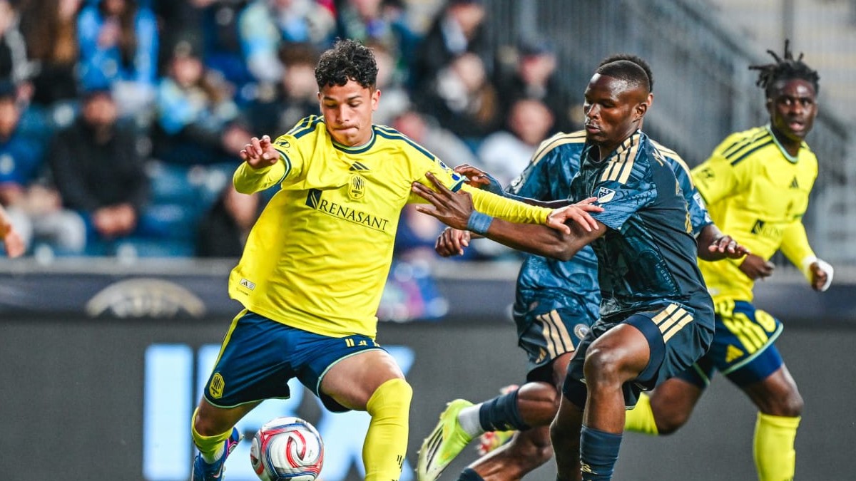 Jugadores de Nashville y Philadelphia Union en el partido de la MLS.