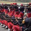 soldados con vestimenta de los suavos franceses en una recreación de la batalla de puebla
