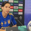 Diego Laínez en la conferencia de prensa previo al partido de Champions Cup.
