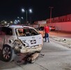 Camioneta involucrada en un accidente con otra unidad que dejó a un joven lesionado en Torreón.