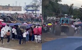 Imágenes captadas de la tragedia en redes sociales, camión de gran tamaño.