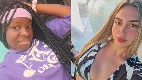 Fotos de una mujer morena y otra mujer rubia reportadas como desaparecidas en Chiapas.