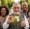 Tarjeta dorada de adultos mayores