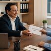 Jefe pagando las utilidades de 2026 a empleado