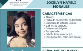 Jocelyn Nayeli Morales, menor desaparecida que es buscada en el municipio de Matamoros, Coahuila.