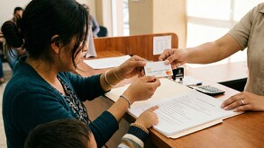 Madre recibiendo apoyo económico gubernamental en Jalisco
