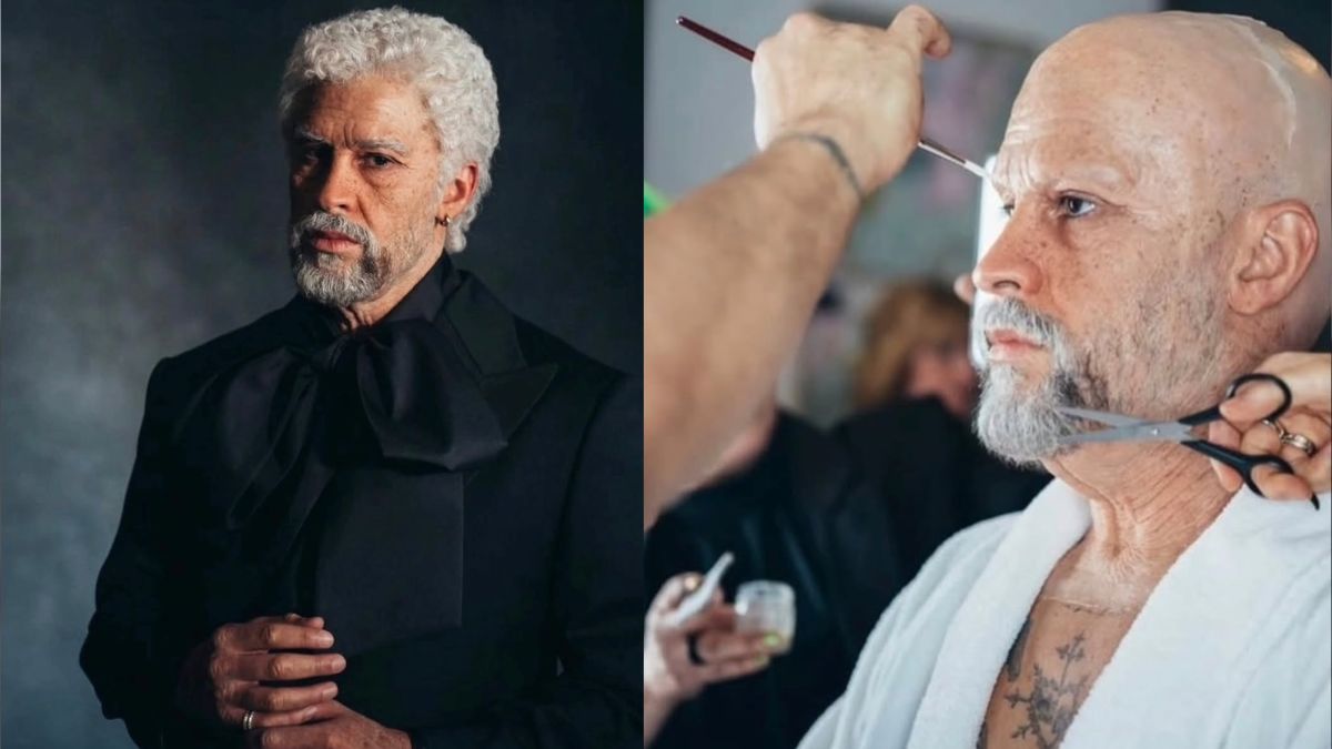 Mike Marino, artista de los looks de Heidi Klum, esculpió a mano las prótesis para sumar exactamente 53 años a la fisionomía de Bad Bunny.